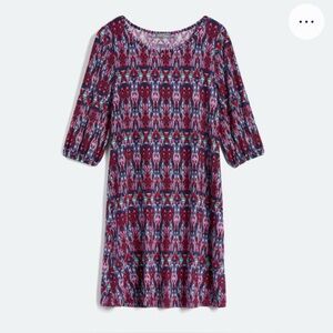 Market & Spruce Colorful Patterned Shift Dress Purple and Blue XL Stretch